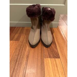 Vintage Winterettes by Ball Brand light brown Dark brown Felt lined boots